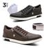 Kit Combo 2 Pares de Sapatênis Calce Facil Franshoes + 1 Cinto + 3 Meias Sport 189
