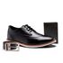 KIT SAPATÊNIS CASUAL MASCULINO FRANSHOES EM MATERIAL NOBRE PRETO COM CINTO E CARTEIRA