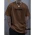 Camiseta Masculina Franshoes Casual 100% Algodão Freedom Marrom Manga Curta
