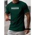 Camiseta Masculina Franshoes Casual 100% Algodão Freedom Verde Manga Curta