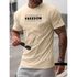 Camiseta Masculina Franshoes Casual 100% Algodão Freedom Creme Manga Curta