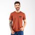 Camiseta Masculina Franshoes Casual 100% Algodão Gota Marrom Manga Curta