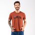 Camiseta Masculina Franshoes Casual 100% Algodão Brooklyn Marrom Manga Curta