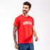 Camiseta Masculina Franshoes Casual 100% Algodão Brooklyn Vermelho Manga Curta