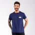 Camiseta Masculina Franshoes Casual 100% Algodão Coroa Azul Marinho Manga Curta 