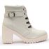 Coturno Franshoes Feminino Valentina Com Fechamento Lateral e Atacador - Off White