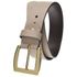 Cinto casual feminino em couro na cor nude com fivela dourada