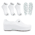 Kit Sapato Antiderrapante BB65 Branco Soft Works EPI + 3 Pares Meias + 1 Par Palmilhas 
