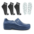 Kit Sapato Antiderrapante BB65 Marinho Soft Works EPI + 3 Pares Meias + 1 Par Palmilhas 