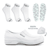 Kit Sapato Social Antiderrapante com Biqueira BB66 Branco Soft Works EPI + 3 Pares Meias + 1 Par Palmilhas 