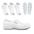 Kit Sapato Social Antiderrapante BB67 Branco Soft Works EPI + 3 Pares Meias + 1 Par Palmilhas 