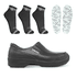 Kit Sapato Social Antiderrapante BB67 Preto Soft Works EPI + 3 Pares Meias + 1 Par Palmilhas 