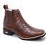 Bota Masculina Cano Curto Bico Quadrado - Escamado - Fossil Tabaco/Fossil Tabaco