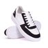 Tênis Casual Masculino Vancouver em Couro Branco Camurça Preta 6010