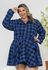 Vestido Chemisier Xadrez Preto com Azul