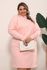 Vestido de Moletom Com Punho Duplo BordadoCom Pérolas Rosa Bebe