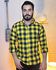 Camisa Xadrez Amarela e Preto Masculina 