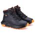 Bota Masculina Storm Coturno Couro Genuíno Solado EVA - Preto Laranja - Extra Leve