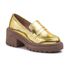 Mocassim Matemwe Couro Metalizado Ouro