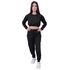 Conjunto Moletom Cropped Infantil Liso Preto