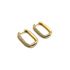 Brinco Argola G Retangular Cravejada Banhado a Ouro
