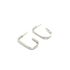 Brinco Meia Argola M Basic Retangular em Prata 925 