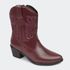 Bota Villa Griffe Western New Texas Cano Curto Bordô