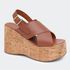 Sandália Flatform Jordana Camel Villa Griffe 