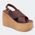 Sandália Flatform Ester Café Villa Griffe
