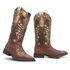 Bota Texana Feminina - Dallas Castor / Ouro / Glitter Ouro - Roper - Bico Quadrado - Cano Longo - Solado Freedom Flex - Vimar Boots - 13120-C-VR