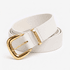 Cinto Feminino Vittal Gabi Couro OffWhite Fivela de Pino