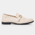 Mocassim Feminino Vittal Mara em Couro Legítimo OffWhite com 2 Fivelas Removíveis