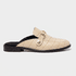 Mule Feminino Vittal Luana em Couro Legítimo OffWhite Croco com 2 Fivelas Removíveis