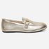 Mocassim Feminino Vittal Aurora em Couro Legítimo Ouro com Fivela Dourada