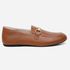 Mocassim Feminino Vittal Aurora em Couro Legítimo Caramelo com Fivela Dourada