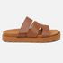 Sandalia Feminina Hera Vittal Flat em Couro Legitimo Caramelo 