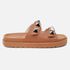 Sandália Birken Feminina Em Couro Vittal Chiara Caramelo Com Sparkle