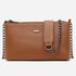 Bolsa Feminina Vittal Clutch Annelise em Couro Legitimo Caramelo Alça Corrente