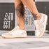 Tênis Feminino Sneakers com Metais Loren Branco e OffWhite Vittal