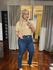 Calça Loopper Jeans Escuro Feminina Capri Friso Frontal