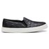 Slip On Couro Matelassê Feminino Solado Flat Casual Preto