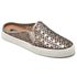 Mule Slip On Couro Vazado Feminino Prata Velho