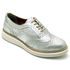 Oxford Brogue Camurça Metalizada Feminino Prata