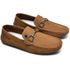 Mocassim Drive Couro Nobuck Pontilhado Artesanal Masculino Whisky