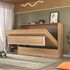 Cama de solteiro horizontal linha basic na cor amadeirada