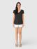 Blusa Básica Feminina Mullet Decote V Em Viscose Stretch Preto