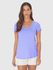 Blusa Básica Feminina Mullet Decote V Em Viscose Stretch Lilás