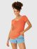 Blusa Básica Feminina Mullet Decote V Em Viscose Stretch Laranja Escuro