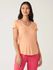 Blusa Básica Feminina Mullet Decote V Em Viscose Stretch Laranja