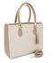 Bolsa Alça Dupla + Carteira Cor Bege com Nude
